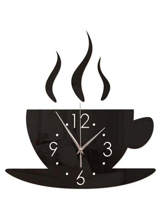Sharpdo Decorative Cup Clock Wall Sticker Black/White 28 x 28cm - Image 1